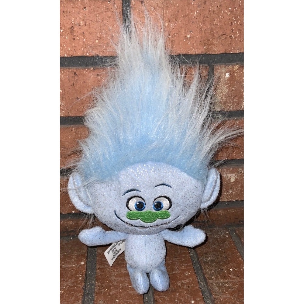 DreamWorks Trolls Guy Diamond Glitter Plush Blue Sparkle Stuffed Toy Hasbro
